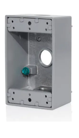 CAJA METALICA 2X4 1GANG 3SALIDAS 3/4" HERRAJES E INSER GRIS ID:1GM73-0GY