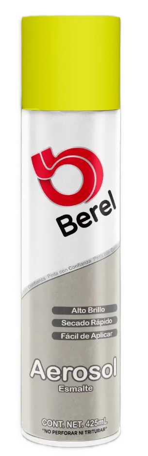 AEROSOL SECADO FINAL EN 24 HRS, RENDIMIENTO (A DOS MANOS) 1 - 1.5 M²/L. ID:AMARILLO 6817