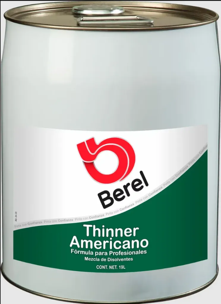 [PARM-1075] THINNER AMERICANO, 19 LTS, MEZCLA DE SOLVENTES, ESPECIALMENTE FORMULADO PARA ILUIR PROUCTOS QUE SE VAN A APLICAR CON PISTOLA E AIRE O POR SISTEMA E INMERSIÓN Y QUE REQUIEREN UNA EVAPORCIÓN MAS RÁPIDA.