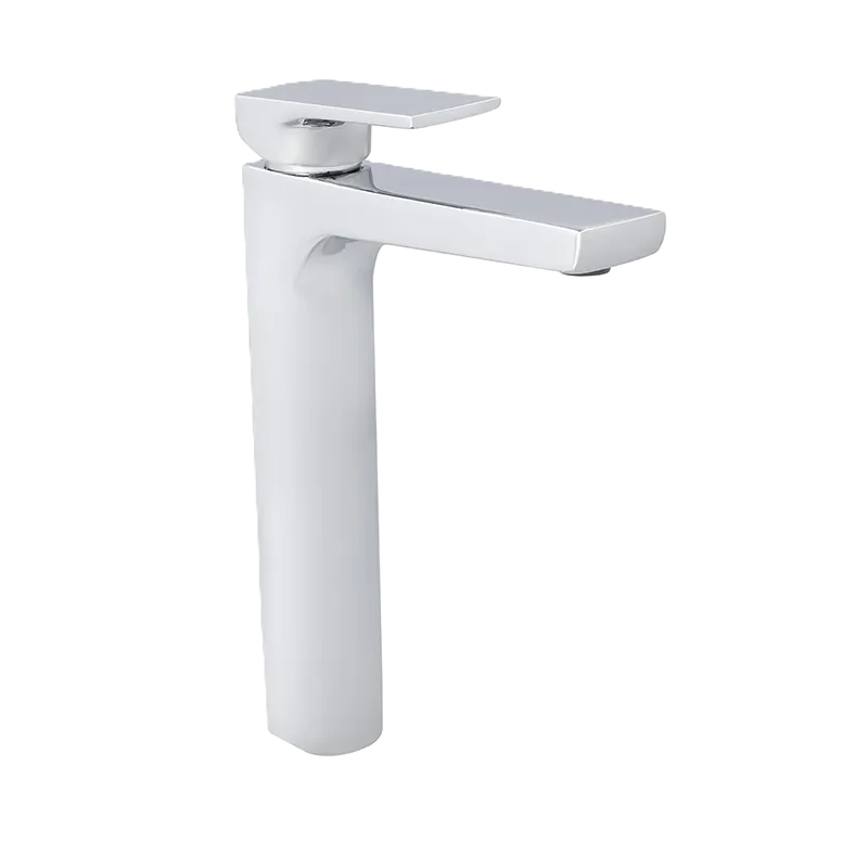 MONOMANDO ALTO PARA LAVABO QUADRO, 
 ACABADO EN CROMO. ID:9457QU